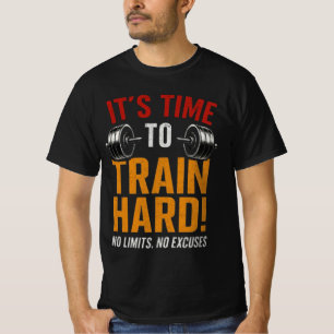 Camiseta Es Hora de Entrenar Duro No Limits Gym Muscle