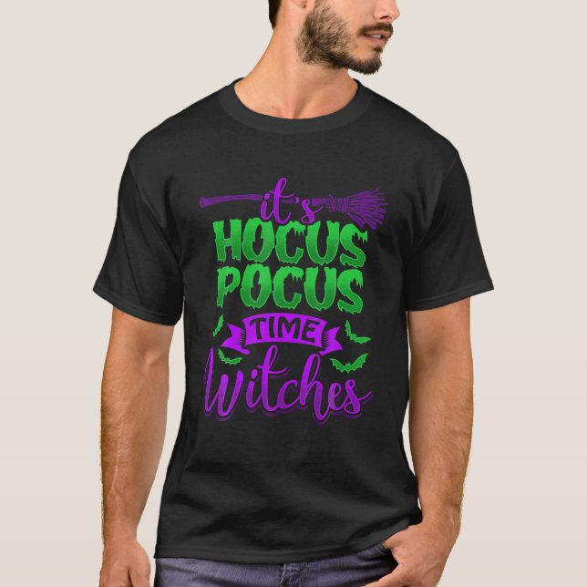 Camiseta ES HORA DE HOCUS POCUS CON Hallowee gracioso (Anverso)