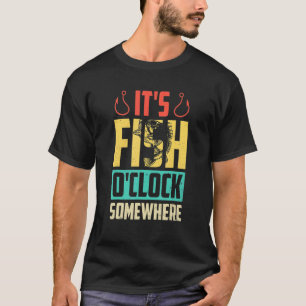 Camiseta Es hora de pescar en algún lugar Retro Vintage Pes