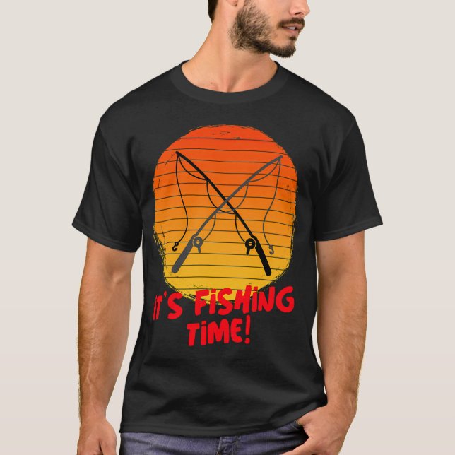 Camiseta ¡Es hora de pescar!-pesca. (Anverso)