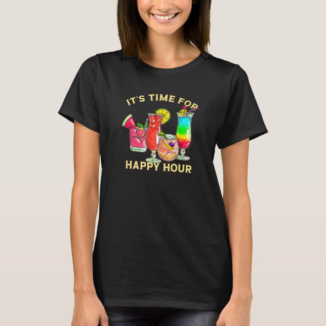 Camiseta Es Hora De Que Barista Cocktail De Happy Hour (Anverso)
