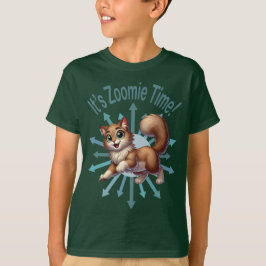 Camiseta Es hora de Zoomie Gato marrón y blanco lindo