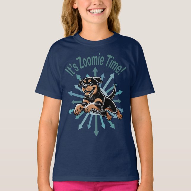 Camiseta Es hora de Zoomie Rottweiler (Anverso)