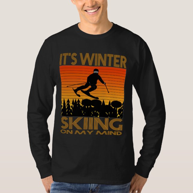 CAMISETA ES INVIERNO - ESQUÍ EN MI MENTE. (Anverso)