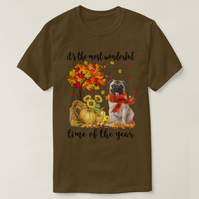 Camiseta Es La Calabaza Más Maravillosa De Otoño De Pug639 (Diseño del anverso)