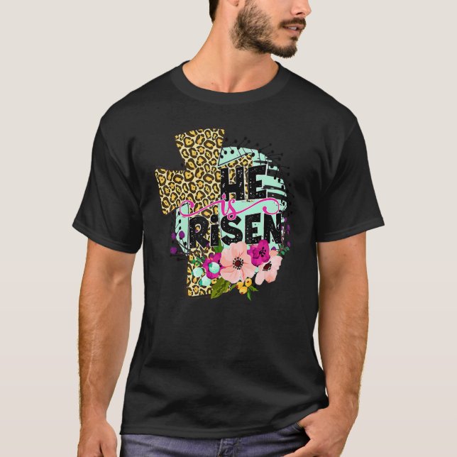 Camiseta Es La Cruz Floral Creciente Cristiano Jesús Felice (Anverso)