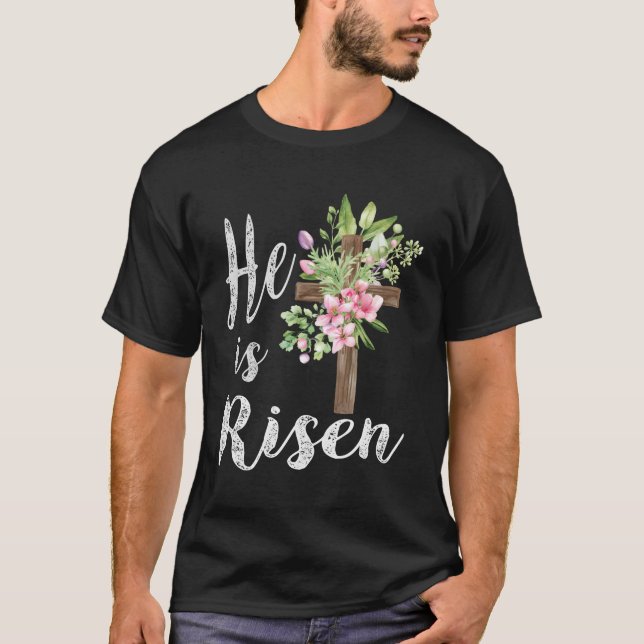 Camiseta Es La Cruz Floral De Risen Feliz Pascua 2023 (Anverso)