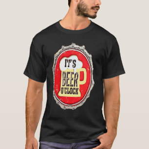 Camiseta Es la hora de la cerveza en una chapa de botella