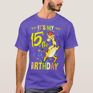 Camiseta Es la jirafa de mi cumpleaños número 15 - 1
