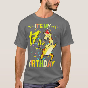 Camiseta Es la jirafa de mi cumpleaños número 17 - 1