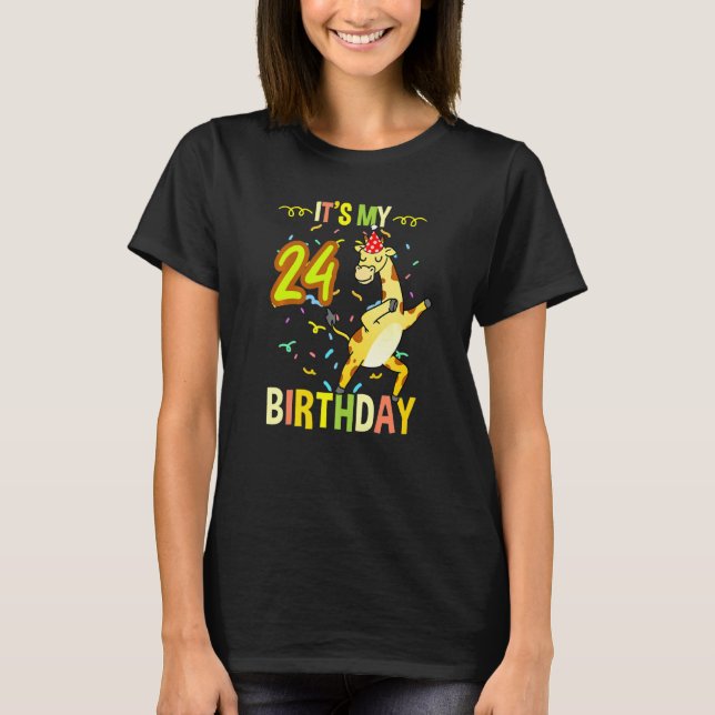 Camiseta Es la jirafa de mi cumpleaños número 24 (Anverso)