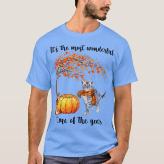 Camiseta Es La Más Maravillosa Calabaza De Gato De Otoño