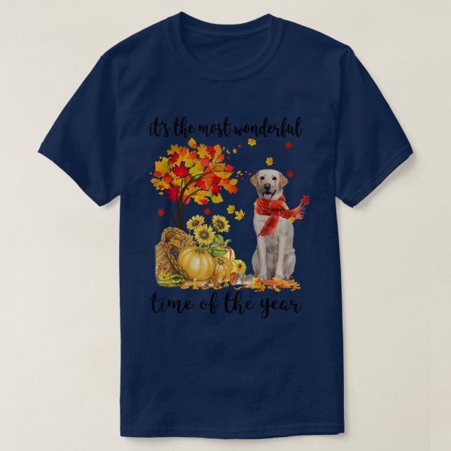 Camiseta Es La Más Maravillosa Hora De Otoño Labrador Pumpk (Diseño del anverso)