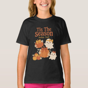 Camiseta Es La Temporada Boho Otoño Fantasmas Calabazas Laz