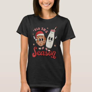 Camiseta Es La Temporada Galletas Leche Sombrero De Santa N