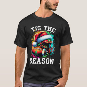 Camiseta Es La Temporada Mamá de Fútbol Navidad Sombrero de