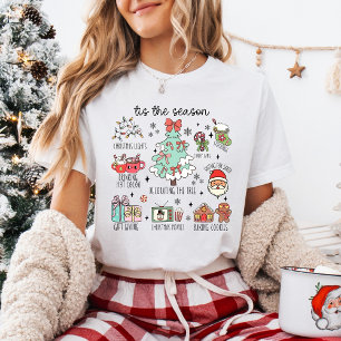 Camiseta Es la Temporada Navideña Tradiciones Navideñas Aco