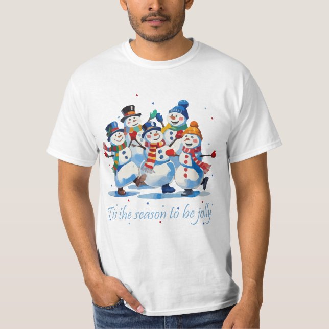 Camiseta Es la temporada para estar alegre bailando alegres (Anverso)