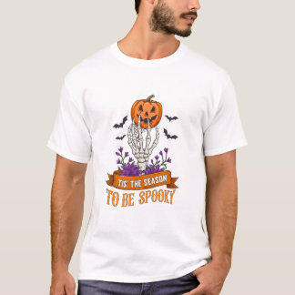 Camiseta Es La Temporada Para Ser Mano De Esqueleto Espeluz