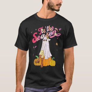 Camiseta Es La Temporada Pumpkin Boo 60s 70s Hippie Hallowe