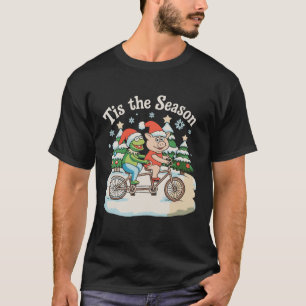 Camiseta Es La Temporada Rana Sapo Bicicleta Santa Navidad