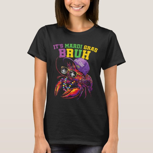 Camiseta Es Mardi Gras Bruh Dabbing Crawfish Carnival (Anverso)