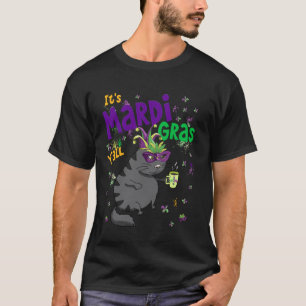 Camiseta Es Mardi Gras Y'All Amantes del Café Gato Negro Ma