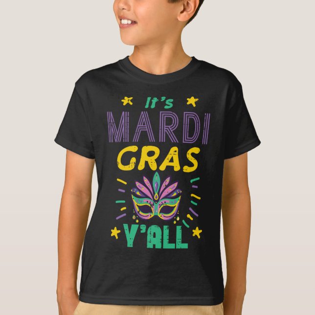 Camiseta Es Mardi Gras Yall Máscara Grasa Martes Mujeres Fi (Anverso)