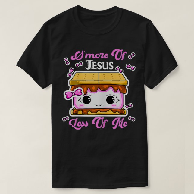 Camiseta Es Más De Jesús Menos De Mí A Niñas Mujeres Camina (Diseño del anverso)