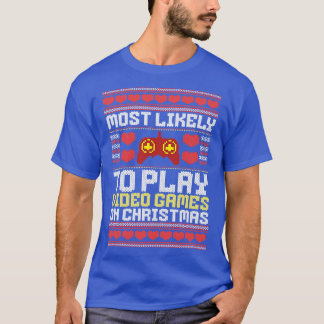Camiseta Es Más Probable Que Los navidades Jueguen Videojue