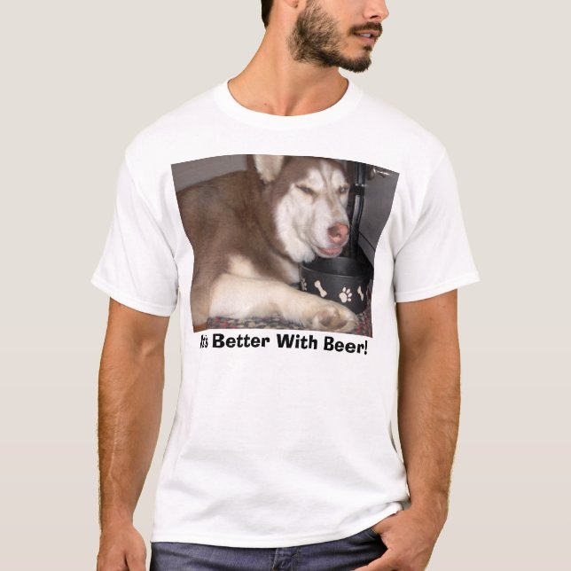 Camiseta ¡Es mejor con la cerveza! (Anverso)