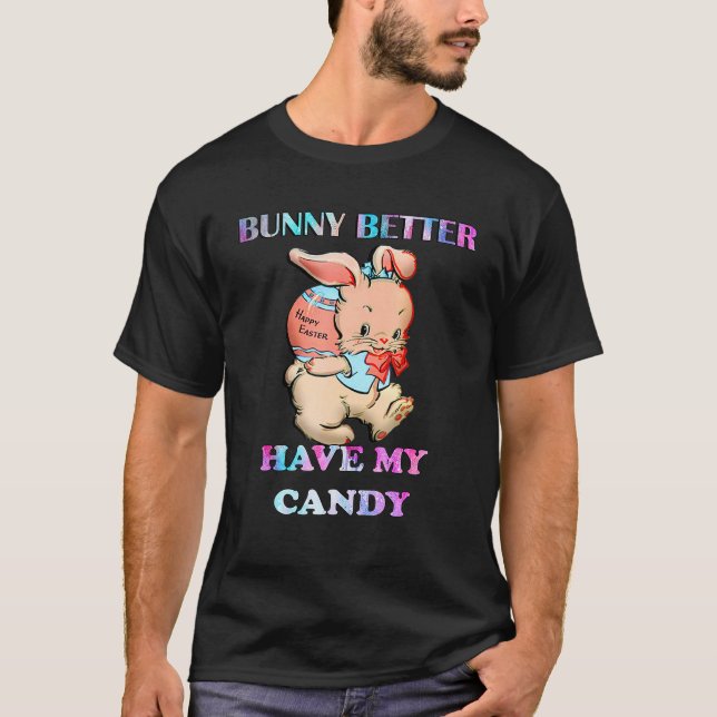 Camiseta Es Mejor Que Mi Candy Cute Rabbit Feliz Easte (Anverso)