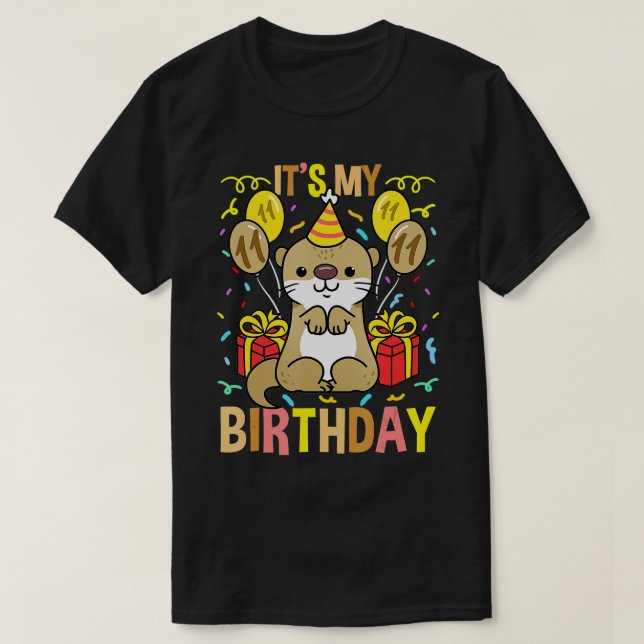 Camiseta Es mi 11º cumpleaños Otter (Diseño del anverso)