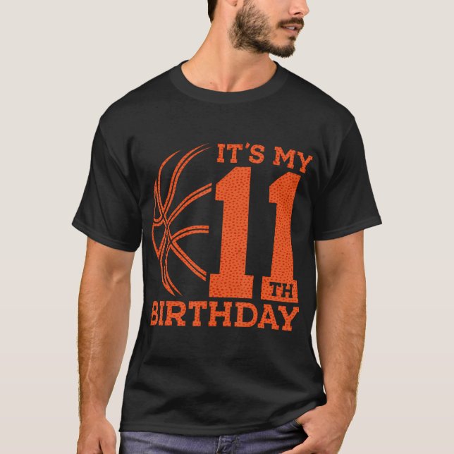Camiseta Es Mi 11 Aniversario Del Baloncesto 11. (Anverso)