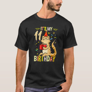 Camiseta Es mi 11 cumpleaños Dragon Lizard