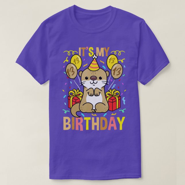 Camiseta Es mi 13.º cumpleaños Otter (Diseño del anverso)