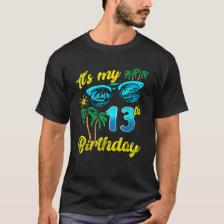 Camiseta Es mi 13 cumpleaños, verano tropical de playa 13 a