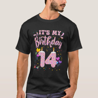Camiseta Es Mi 14º Donut Feliz 14