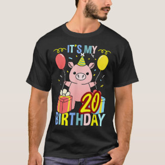 Camiseta Es Mi 20º Aniversario De La Cerdo Para El Amante D