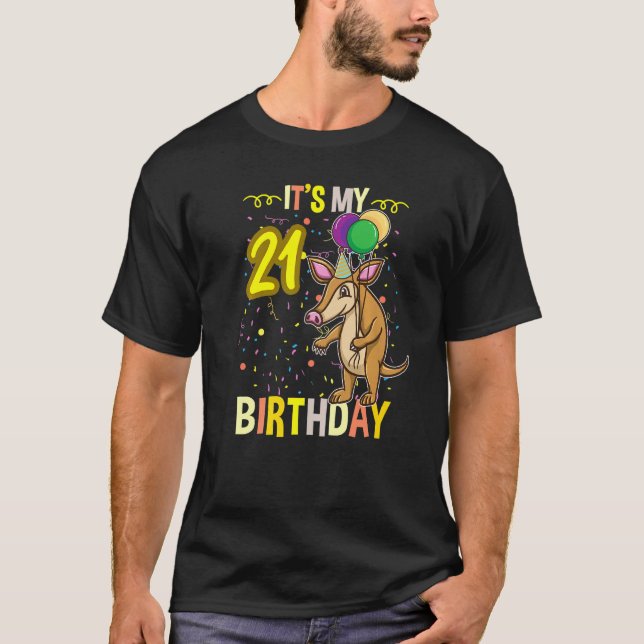 Camiseta Es mi 21er cumpleaños Aardvark Anteater (Anverso)