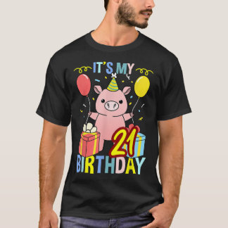 Camiseta Es mi 21er cumpleaños para el amante del cerdo