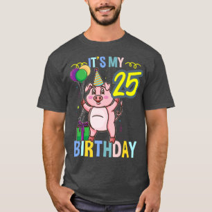 Camiseta Es mi 25º cumpleaños Cute Pig Premium