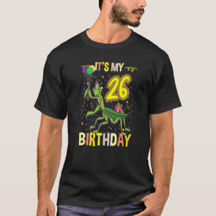 Camiseta Es mi 26º cumpleaños rezando insectos de antis