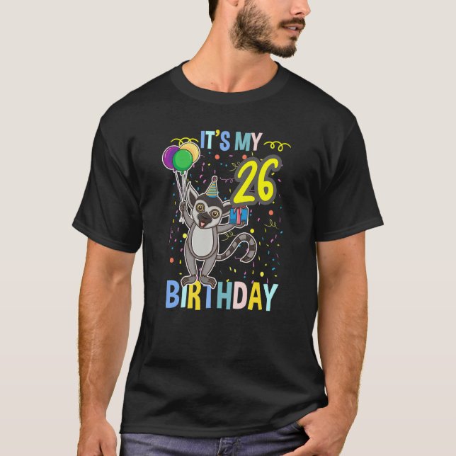 Camiseta Es mi 26 cumpleaños Lemur (Anverso)