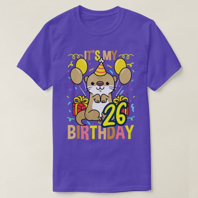 Camiseta Es mi 26 cumpleaños Otter - 1 (Diseño del anverso)