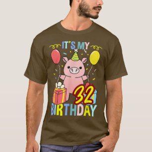 Camiseta Es mi 32° cumpleaños para el amante del cerdo
