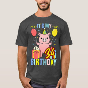 Camiseta Es mi 34 cumpleaños, cerdo, para la prima del aman