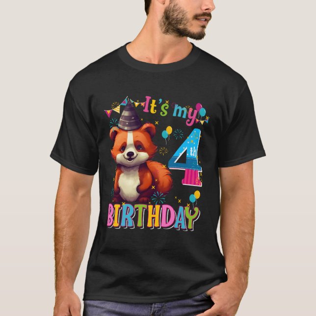 Camiseta Es Mi 4º Panda Rojo (Anverso)