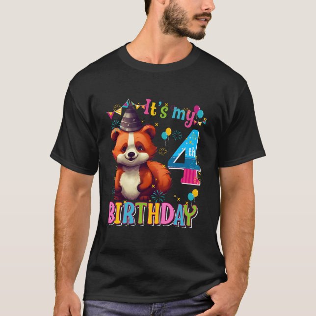 Camiseta Es Mi 4º Panda Rojo (Anverso)