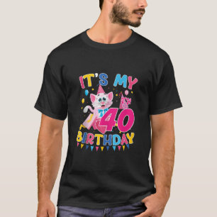 Camiseta Es mi 40º Chica de cumpleaños gato amante de 40 añ